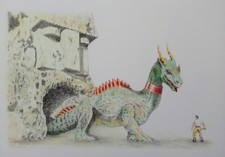 Sinbad Taro dragon , drawing PRINT Ray harryhausen inspired 