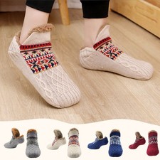 Slipper Socks Mens Womans Fluffy Knitted Non Slips Grip