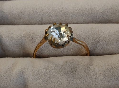 Vintage rolled gold solitaire - rolled,