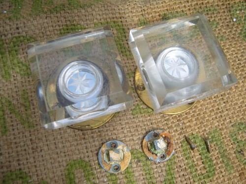 Pair square vintage brass - pair,
