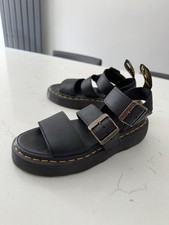 Gryphon Black Lather Sandals Size 4 (37)