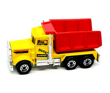 Matchbox International 30 Peterbilt Tipper Truck in yellow, rare red dump, mint!