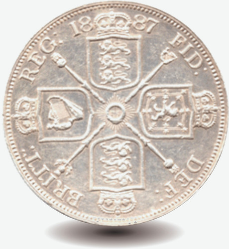 1887 double florin silver - 1887, uk