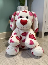 Hugs Fur You Build A Bear Puppy Dog Plush Heart Print Soft Toy Teddy