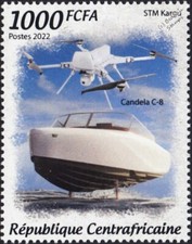 STM KARGU UAV Drone Aircraft & CANDELA C-8 EV Electric Boat Stamp (2022)