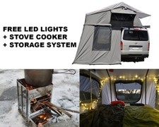 Extended Ventura Deluxe 1.4 Roof Top Tent + Annex + Stove + LED Lights 4x4 Van