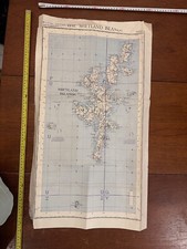 Original WW2 British Army RAF Navy Base Map of Great Britain - Shetland Islands