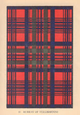 Murray of Tullibarcline. Scottish Clan Tartan. SMALL 8x11.5cm 1937 old print