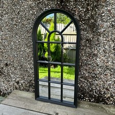 Black Arched Window Mirror