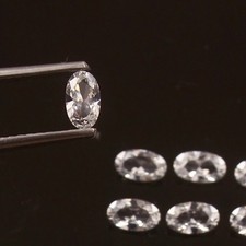 Natural White Sapphire 5-6 Ct Oval Cut 60 Pcs Certified Loose Gemstone Lot+ Gift