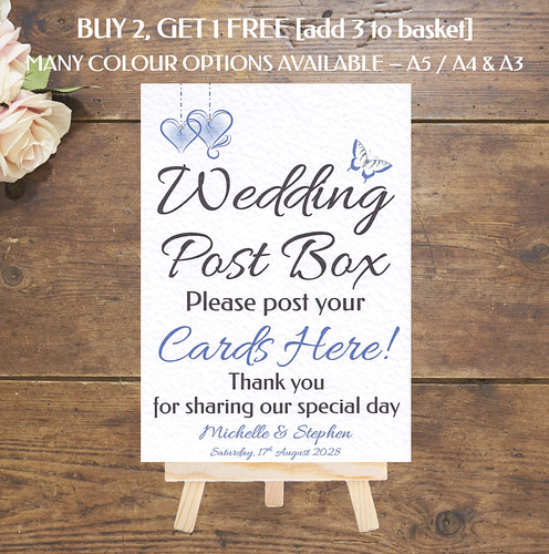 Personalised wedding post box - wedding,
