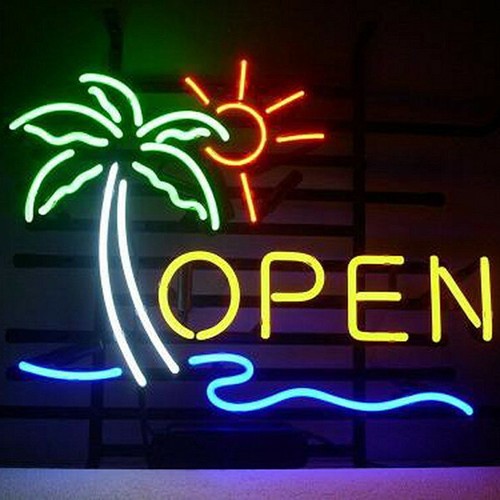 New palm tree sun - tree, neon