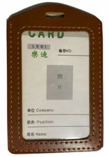 Brown Leather ID Badge Holder