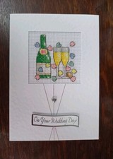 completed cross stitch card
