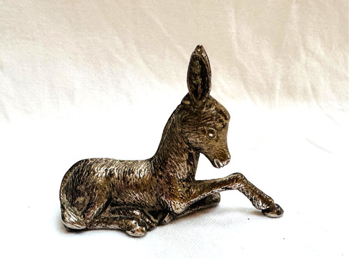 Vintage brass donkey - , foal,