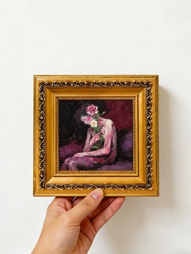 Girl holding flowers - holding,