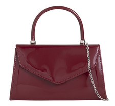 Women's Patent Plain Leather Shine Clutch Bag Handle Evening Party Prom Wedding