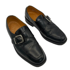 Black Monk Strap Shoes Men's