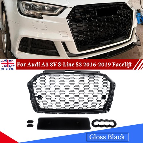 Gloss black front upper grille - front,
