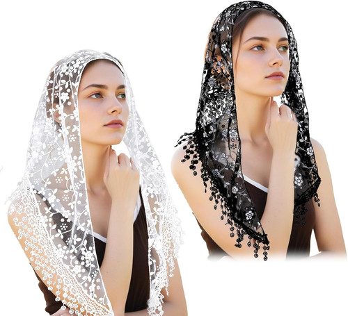 2pcs triangle lace chapel veil - triangle,