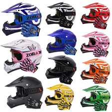 ZORAX Kids Junior Motorcycle Motocross ATV MX Crash Helmet & Goggles & Gloves