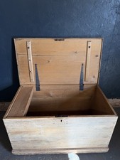 Antique pine trunk chest - trunk,