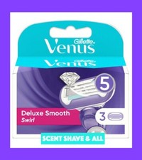 3 x Gillette Venus Swirl Razor Blades Shaving Heads 100% Genuine FAST FREE P&P