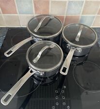 CIRCULON GENESIS 3 x PAN SET 1/2QT/ 1.4L  2 QT /1.9L  3QT/2.8L + 3 GLASS LIDS