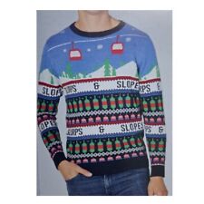 AVENUE MENS CHRISTMAS JUMPER SIZE MEDIUM M XMAS SLURPS SLOPES FAIR ISLE NOVELTY