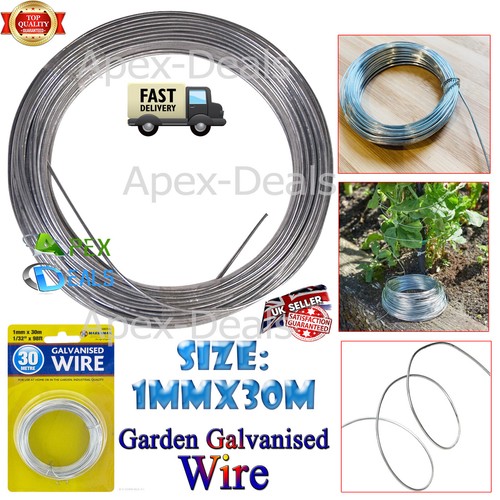 Galvanised 30m garden wire - galvanised,