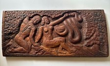 ADAM AND EVE SCULPTURE WOOD