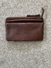 Fat Face Brown Leather Zipped Medium Size Purse