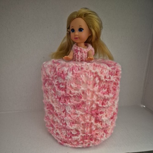 Retro toilet roll cover - retro, doll