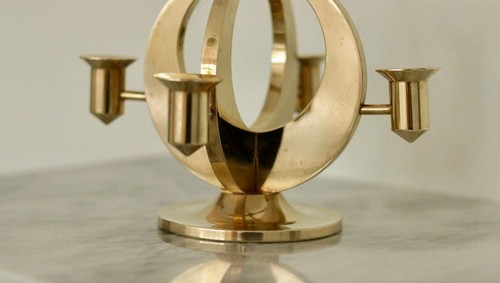 Swedish brass candlabera - swedish,