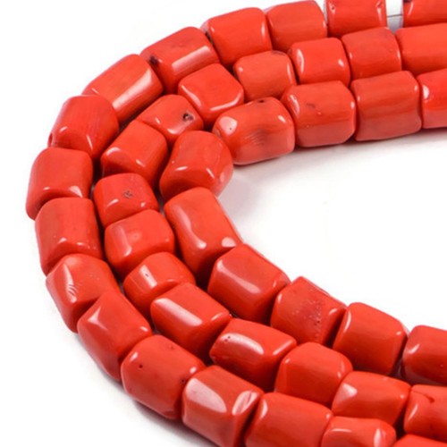 Red orange coral beads - coral,