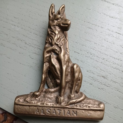 Vintage brass alsatian - vintage,