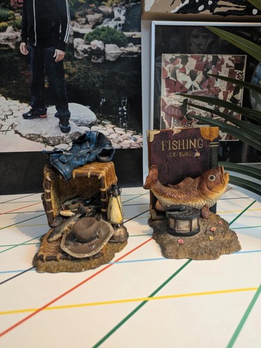 Vintage angling bookends