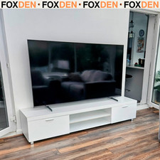 Large Wooden TV Stand for 65 Inch TV Unit Cabinet with Open Shelves 2 Door 200cm