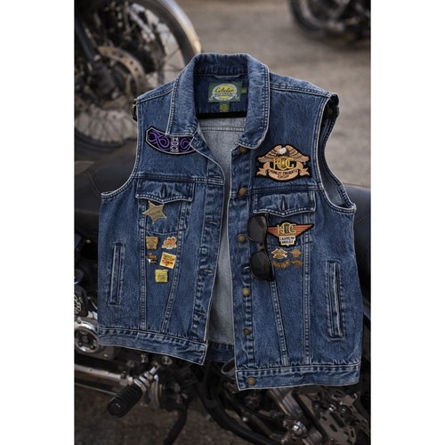 Vintage denim motorcycle vest - vintage,