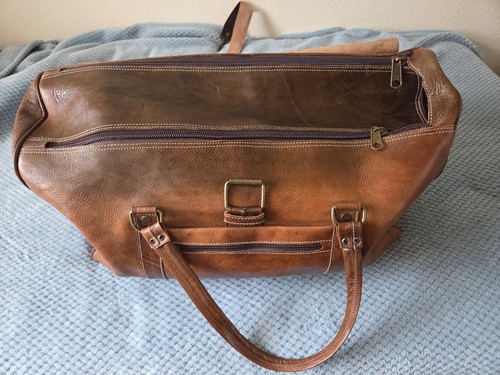 Camel leather holdall - camel,