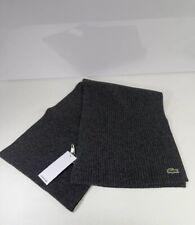 LACOSTE Men’s Grey Ribbed Scarf GENUINE RRP £70 #O4