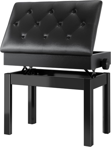 Faux leather piano stool - leather,