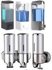 Chrome Wall Mounted Liquid Soap Shampoo Pump Dispenser Bathroom Kitchen Washroom