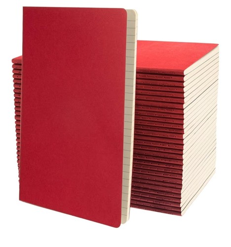 Red lined notebook journal - a5,