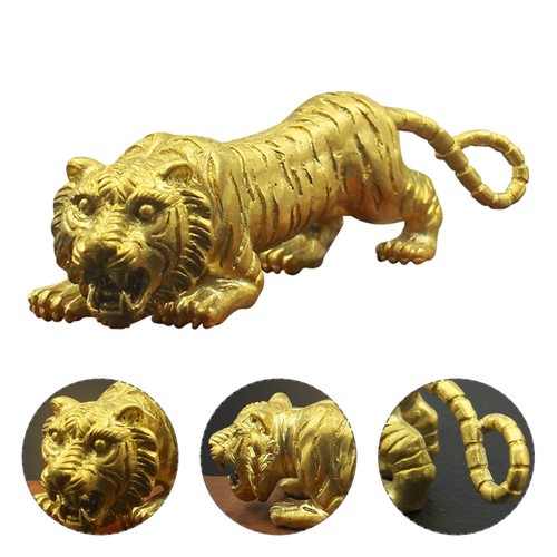 Copper tiger sculpture - copper,