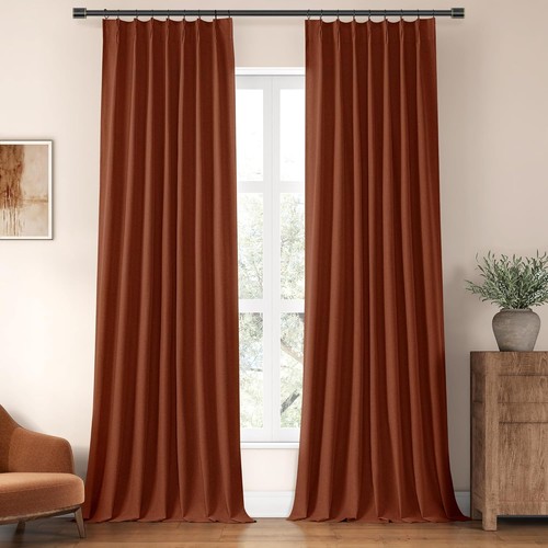 Terracotta pinch pleated - terracotta,