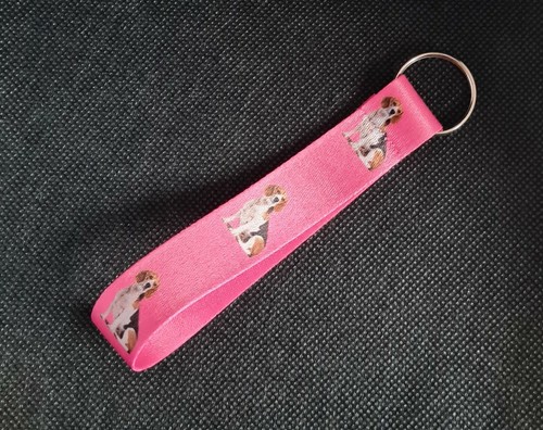 Beagle printed fabric keyring - beagle,