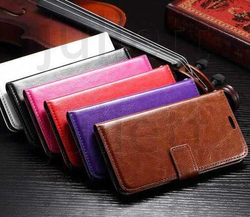 Black leather wallet flip - leather,
