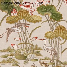 ** SAMPLE Design ID Taupe Lotus Pond Wallpaper