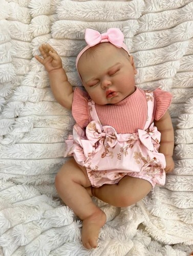 Reborn baby girl doll - doll, sleeping
